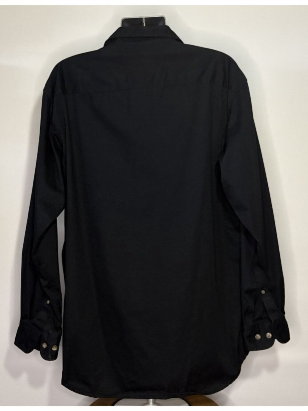 RedHead Men's Black Long Sleeve Shirt Collar Button Up Shirt Cotton Men's XL - Picture 10 of 12